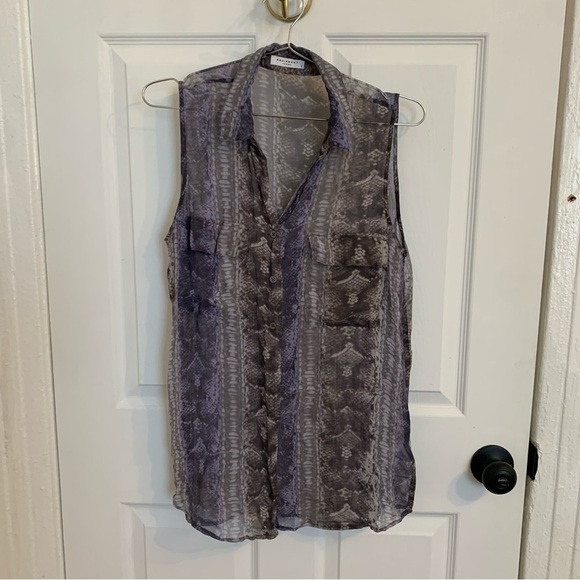 Sheer silk snake print top - Picture 1 of 4